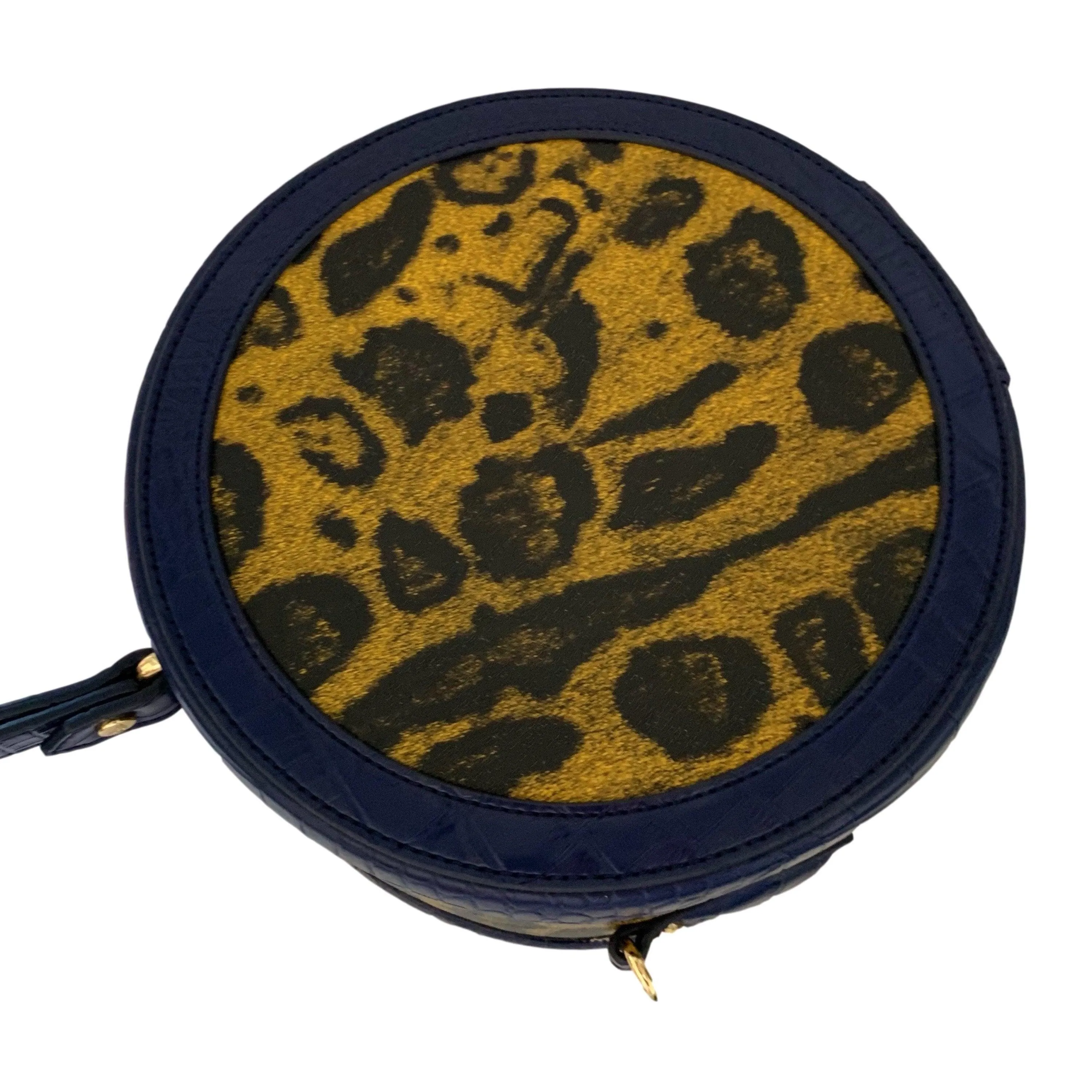 Vivienne Westwood Blue Cheetah Logo Crossbody Bag