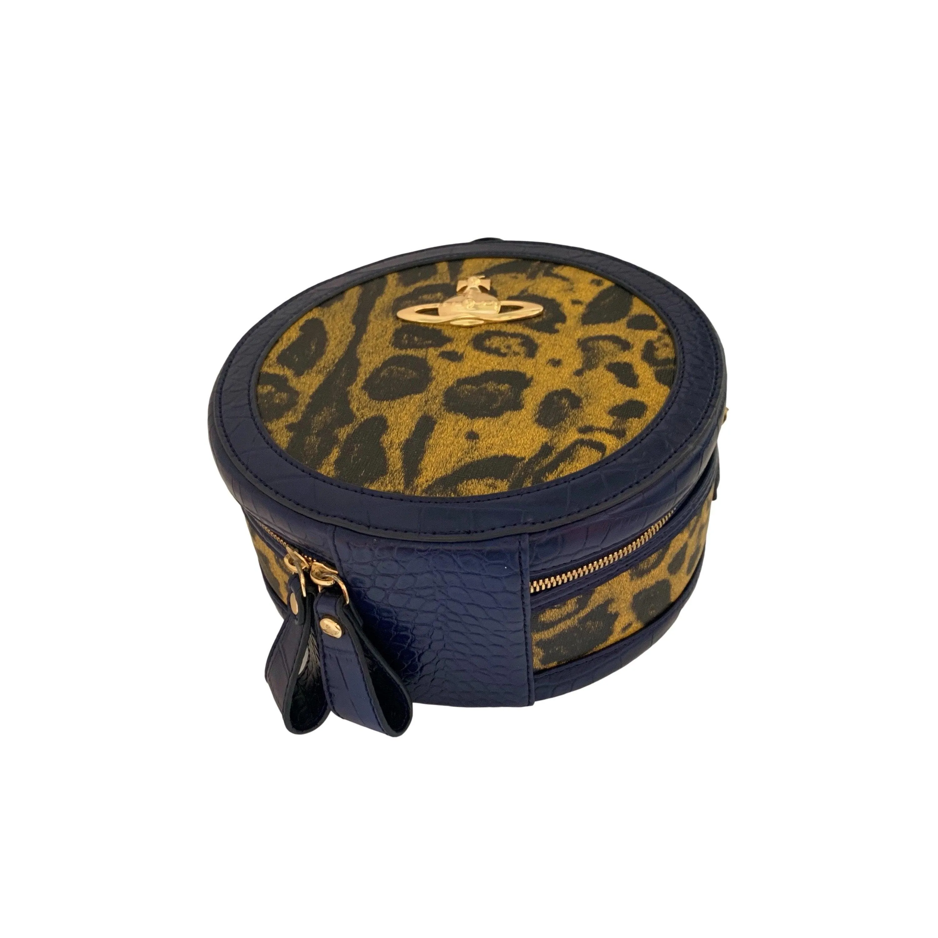 Vivienne Westwood Blue Cheetah Logo Crossbody Bag