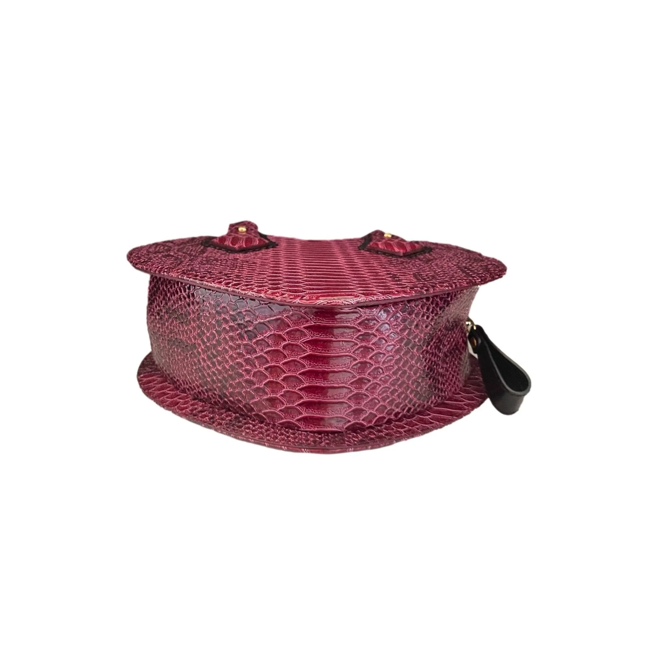 Vivienne Westwood Burgundy Snake Embossed Heart Bag