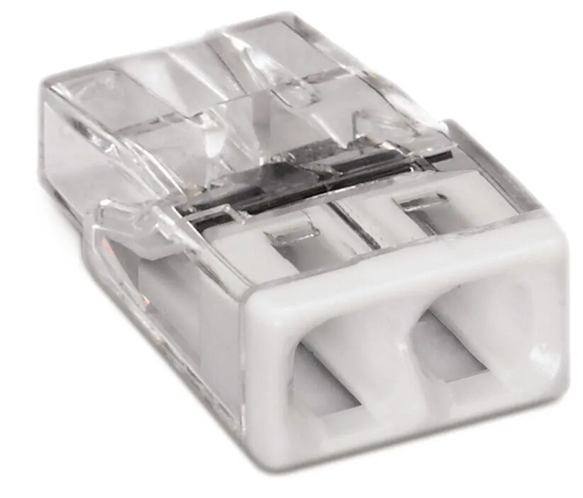 Wago 2273-202 2-Conductor Compact Push Wire Connector Terminal Block White