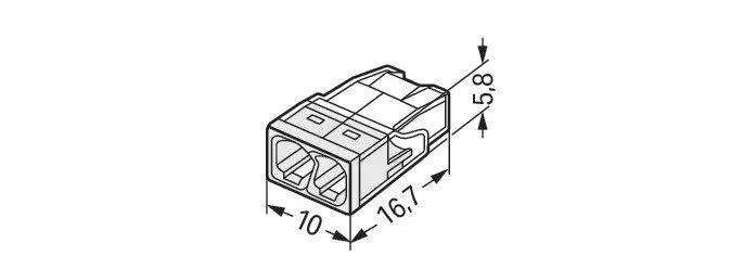 Wago 2273-202 2-Conductor Compact Push Wire Connector Terminal Block White