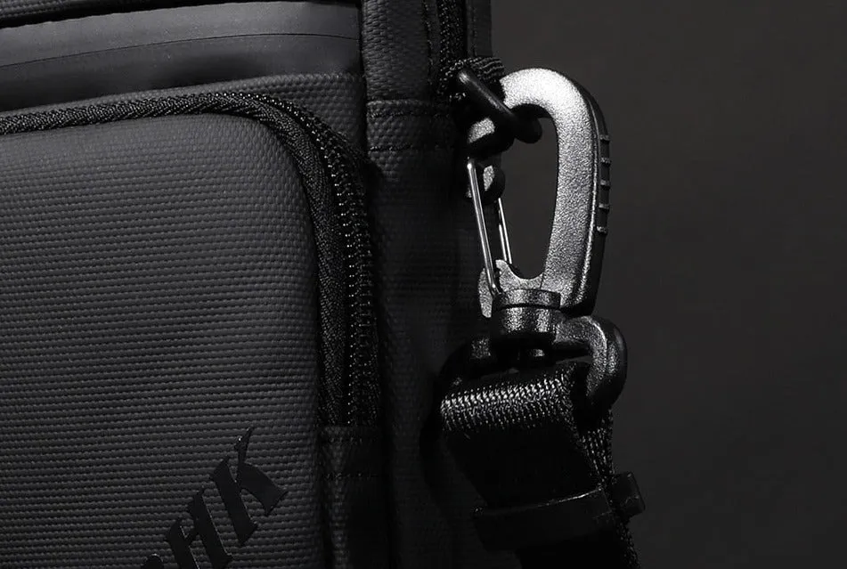 Waterproof Crossbody Bag Tablet Bag Handbag, USB Power Plug, Black/Gray