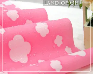 Waterproof Fabric Clouds on Pink per Yard 30364