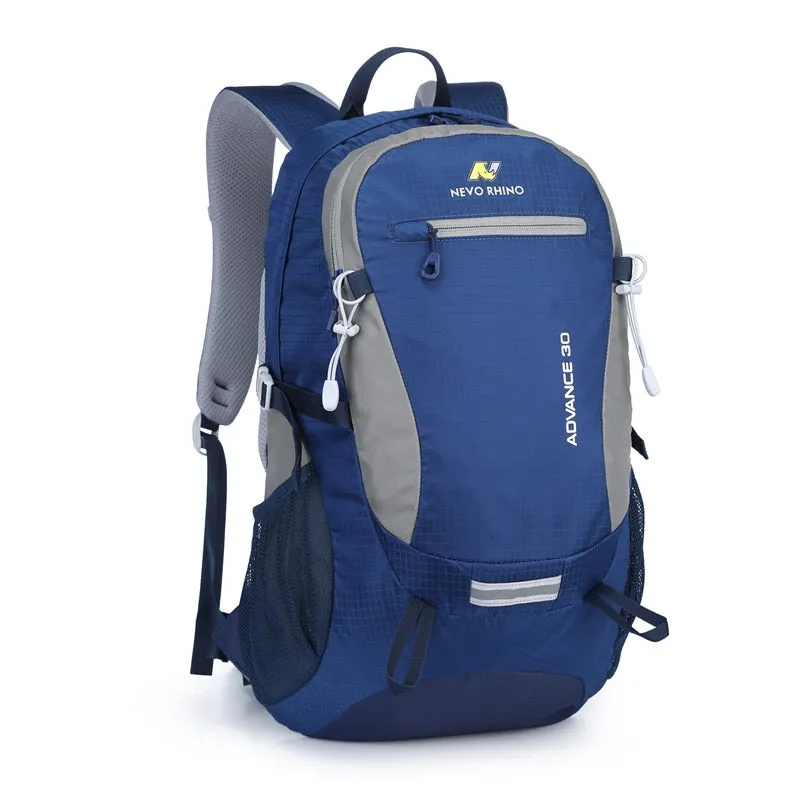 Waterproof Multipocketed Backpack for Hiking/School/Travel, Blue, 30L