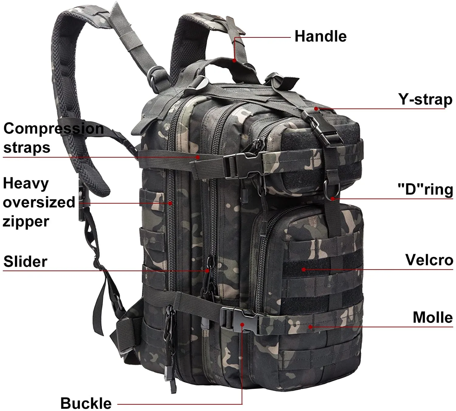 Waterproof Tactical Backpack Military Pack Assault Backpack, 30 Liters