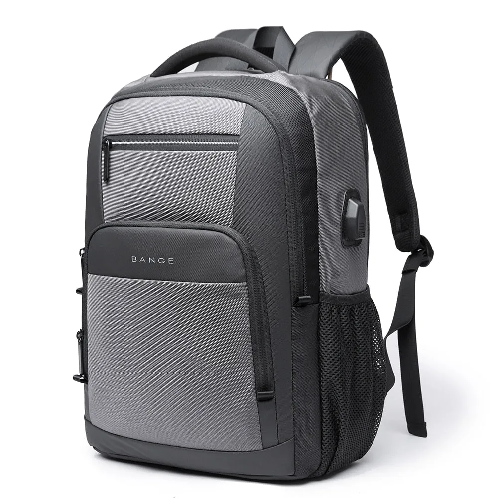 Waterproof Travel Backpack Laptop Carrying Pack, Black/Gray, 15 inches