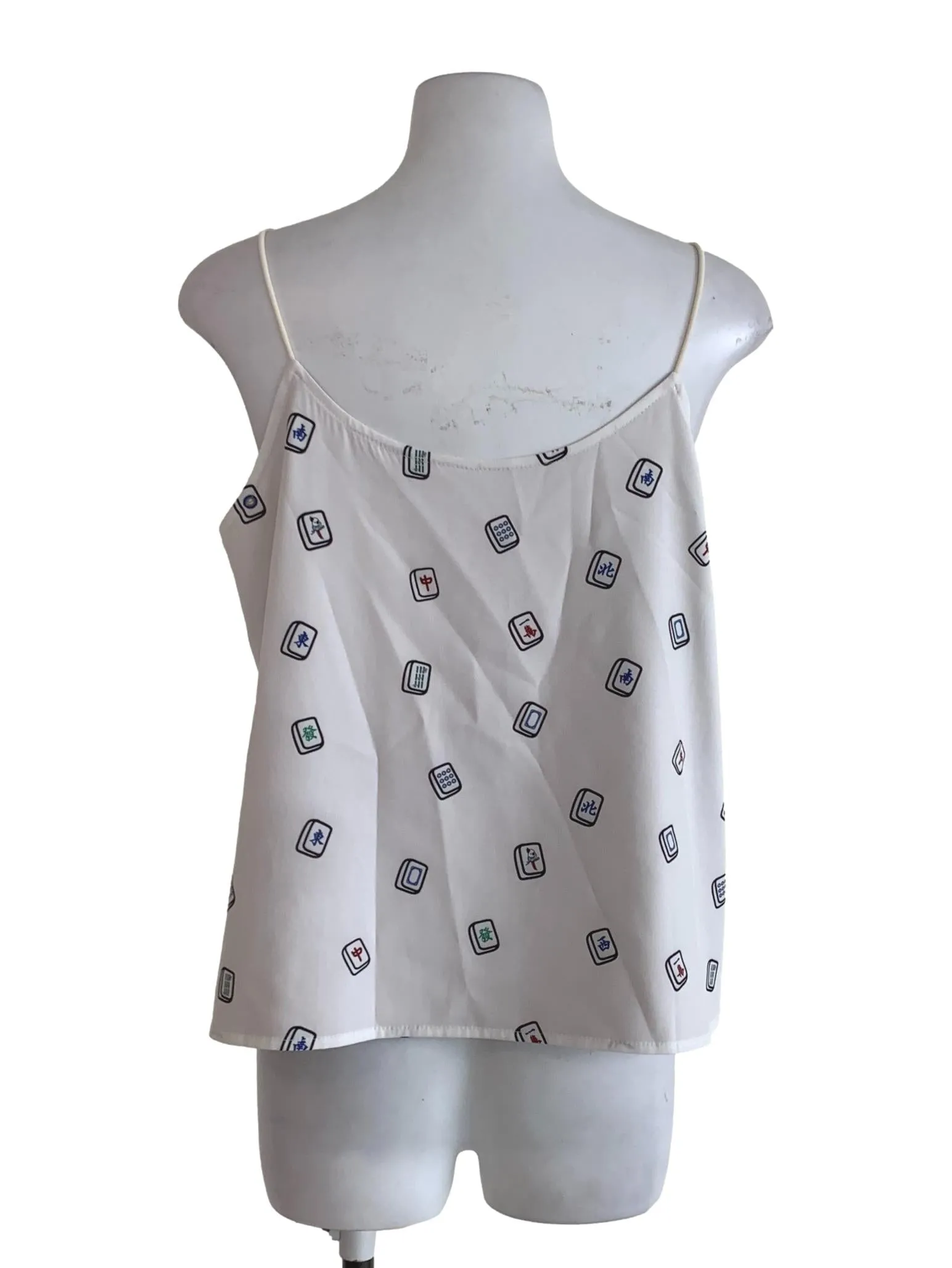 White Graphic Sleeveless Top