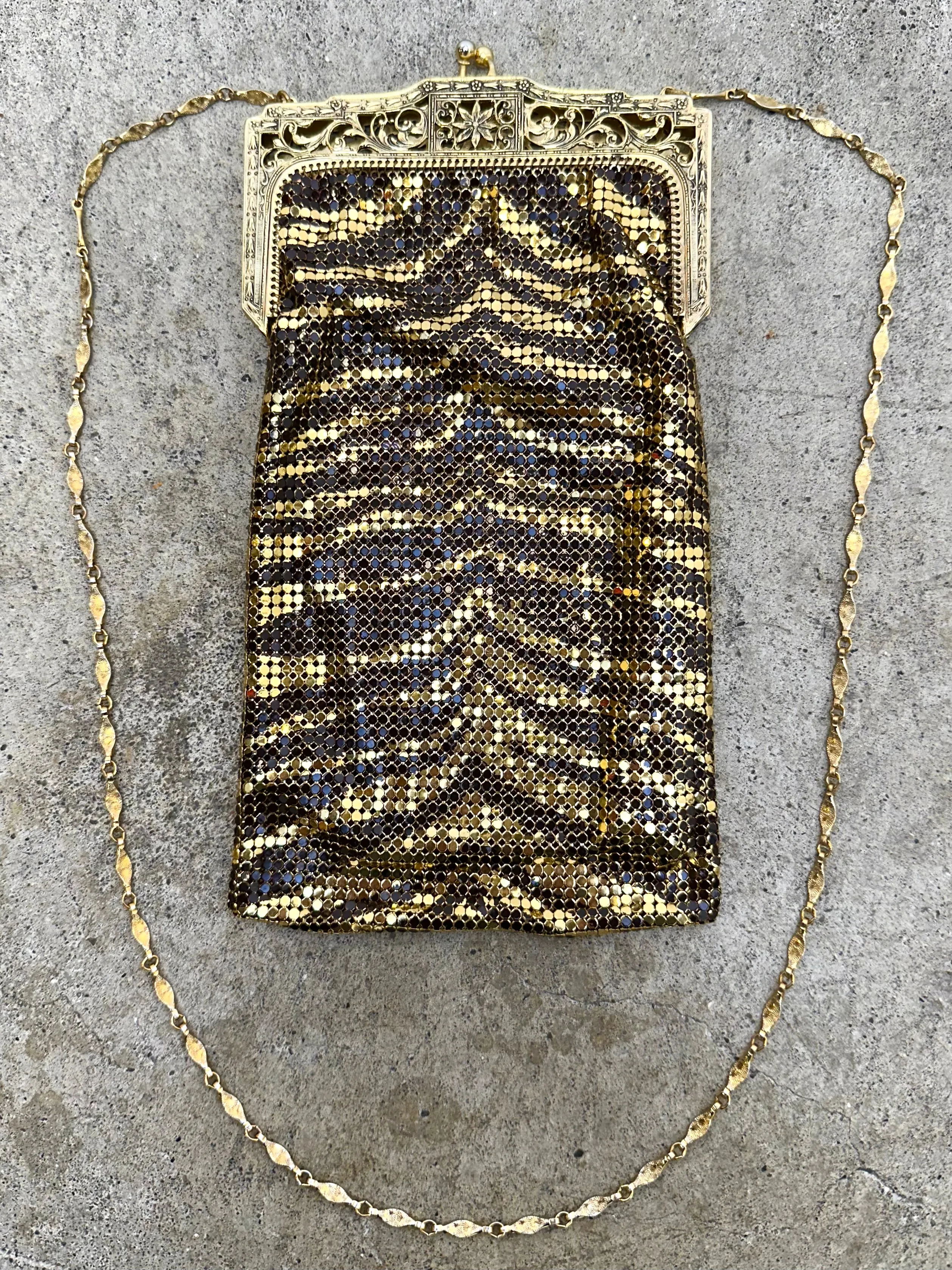 Whiting & Davis Co. Chainmail Tiger Stripe Bag