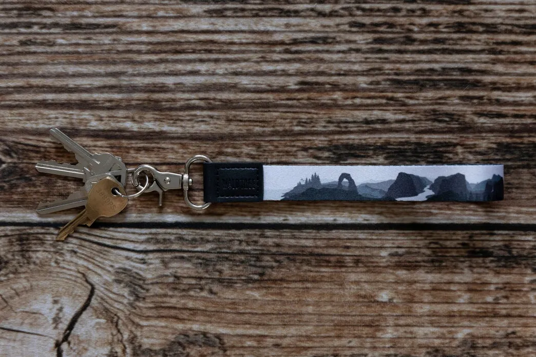 Wildtree Parks in Black and White Wristlet Keychain