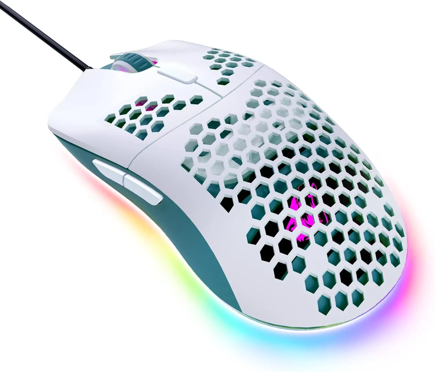 Wired Honeycomb Lightweight Multicolor Gaming Mouse 69g Ultralight RGB Backlit