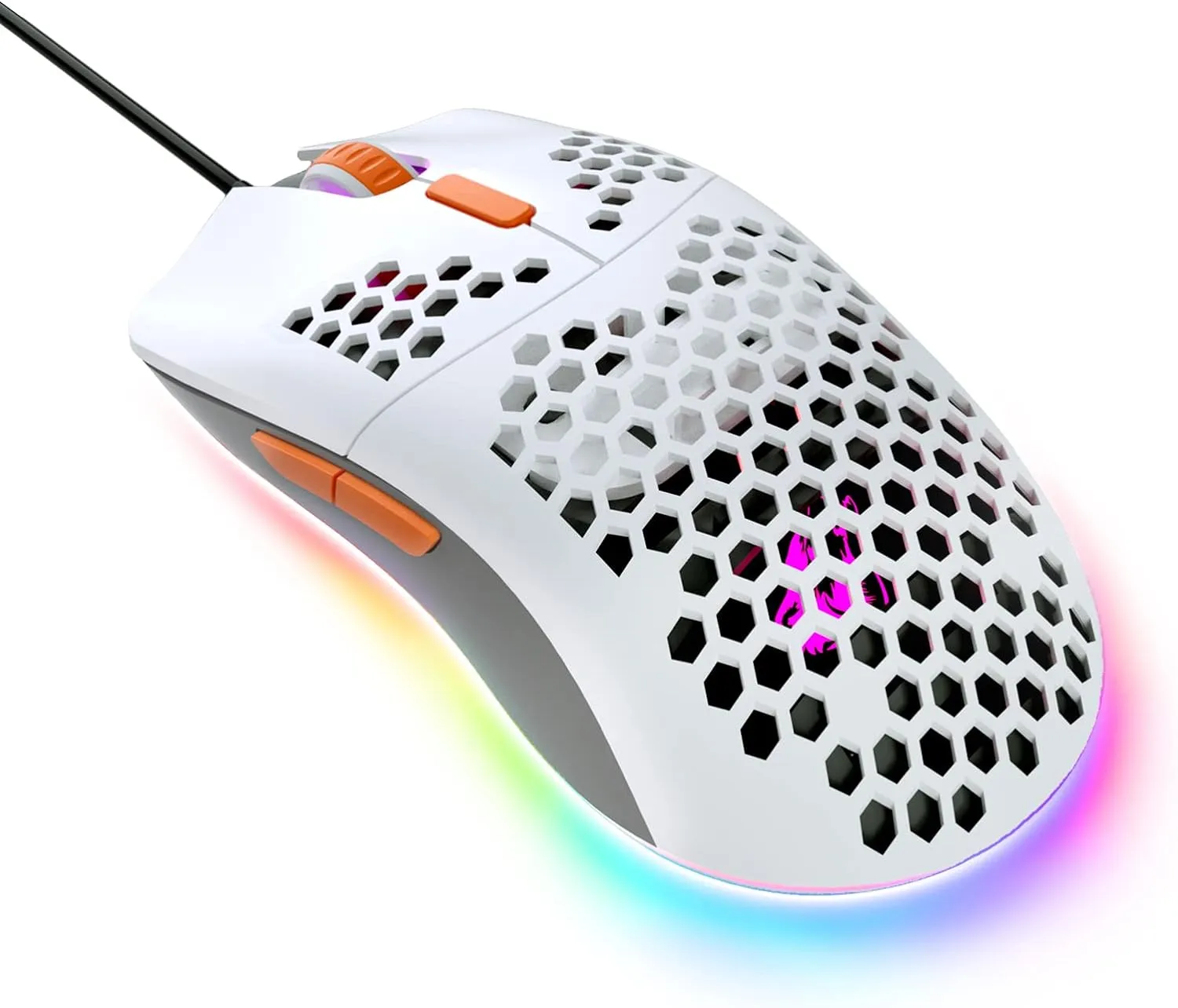 Wired Honeycomb Lightweight Multicolor Gaming Mouse 69g Ultralight RGB Backlit