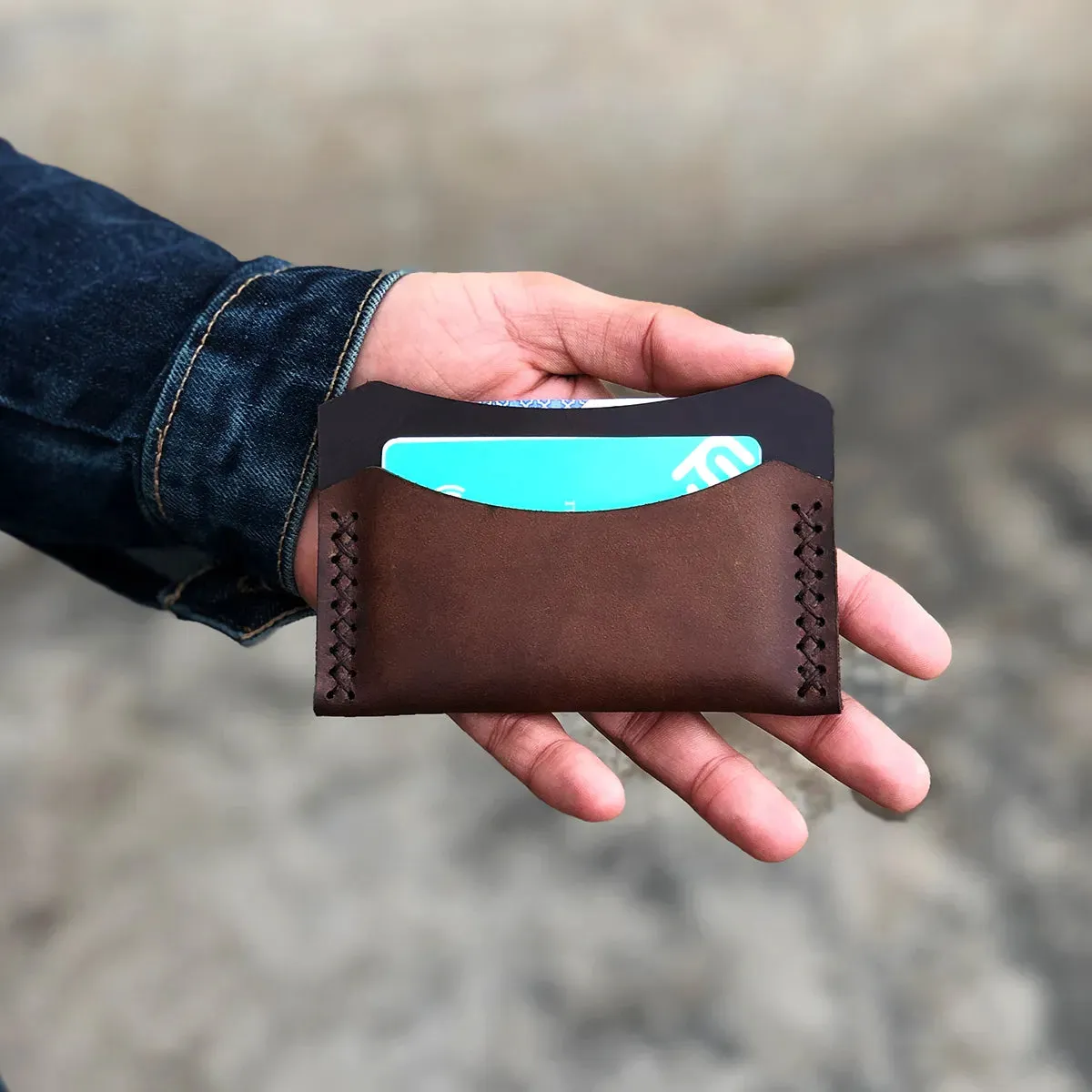 Wolf - The Masterpiece A Leather Cardholder Wallet - Brown Color