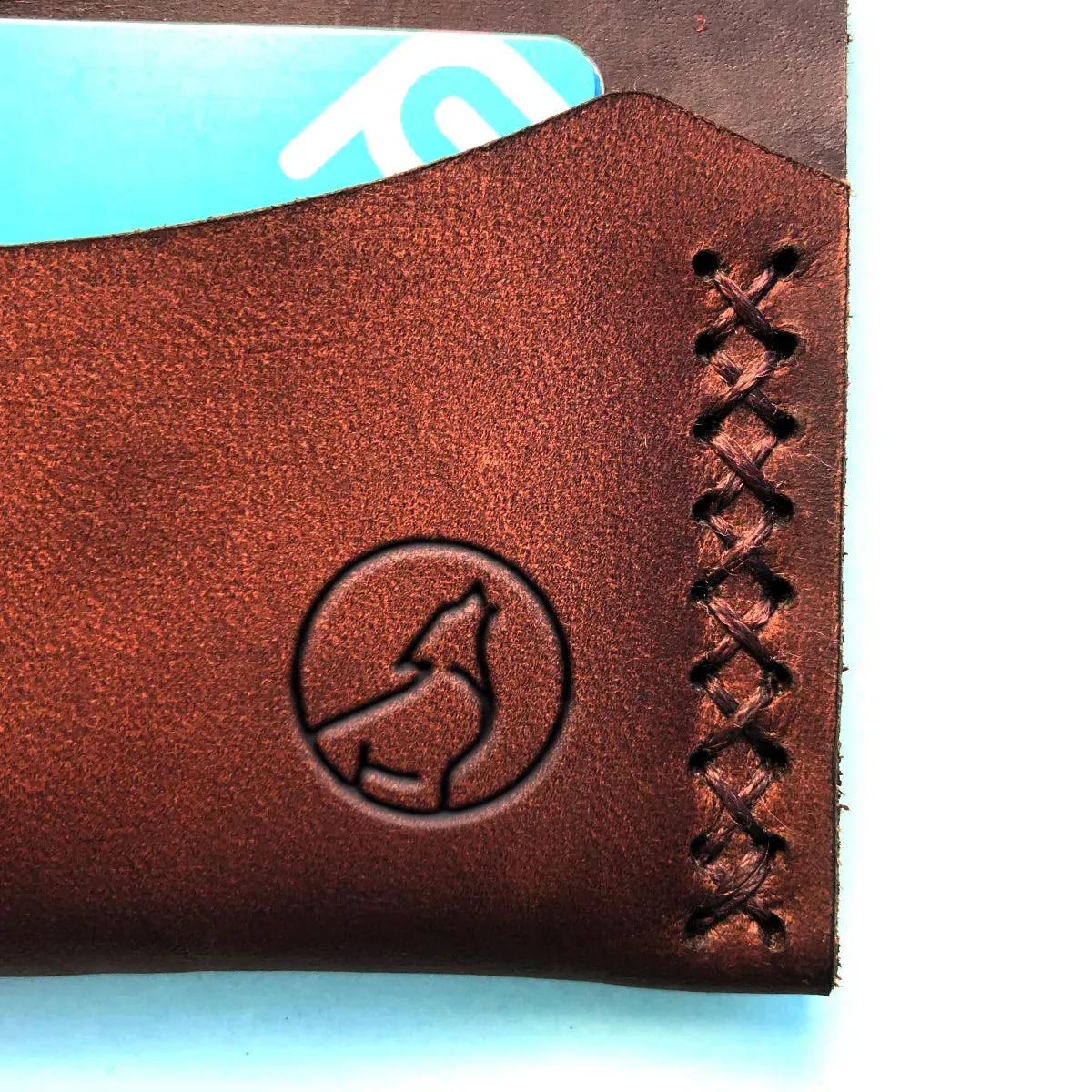 Wolf - The Masterpiece A Leather Cardholder Wallet - Brown Color
