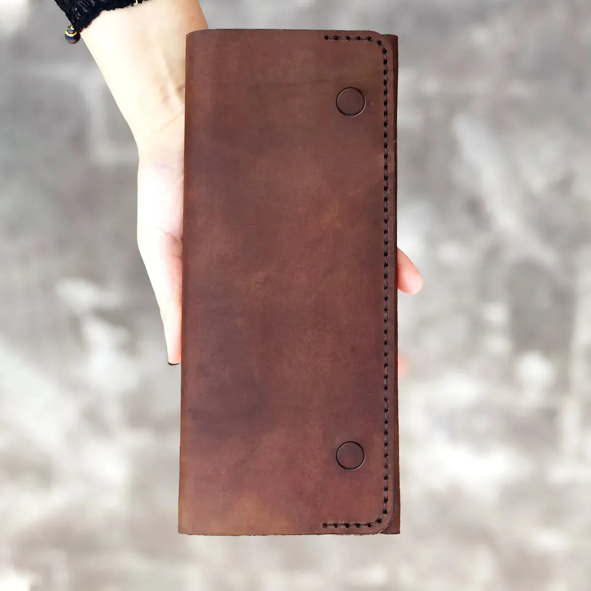 Wolf - The Perfect Pouch Leather Clutch for Women - Brown Color
