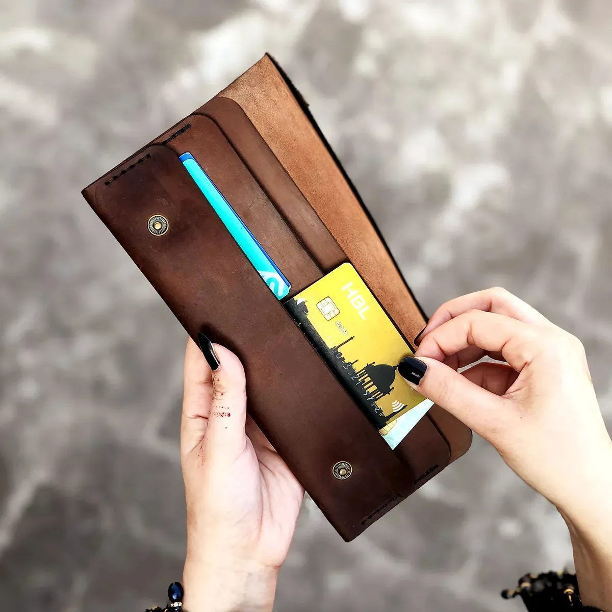 Wolf - The Perfect Pouch Leather Clutch for Women - Brown Color