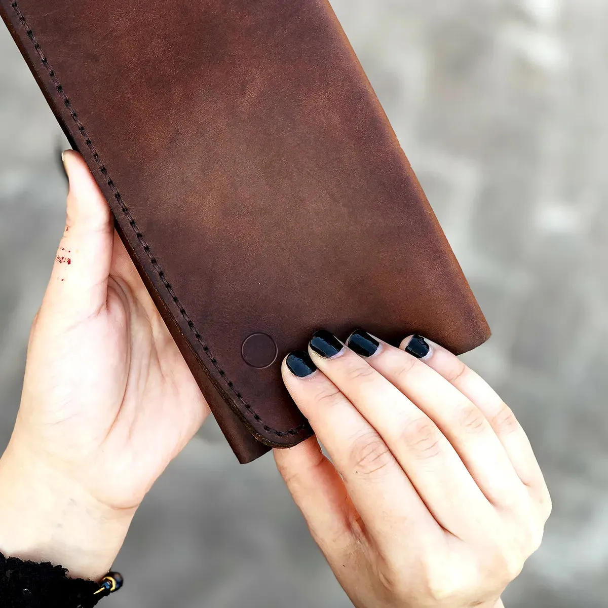 Wolf - The Perfect Pouch Leather Clutch for Women - Brown Color