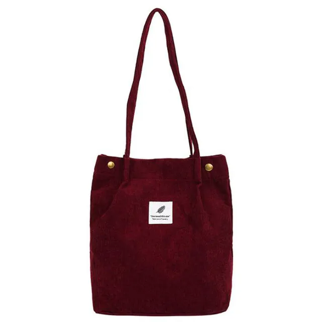 Women Corduroy Shopping Bag Female Canvas Cloth Shoulder Bag Environmental Storage Handbag Reusable Foldable Eco Grocery Tot