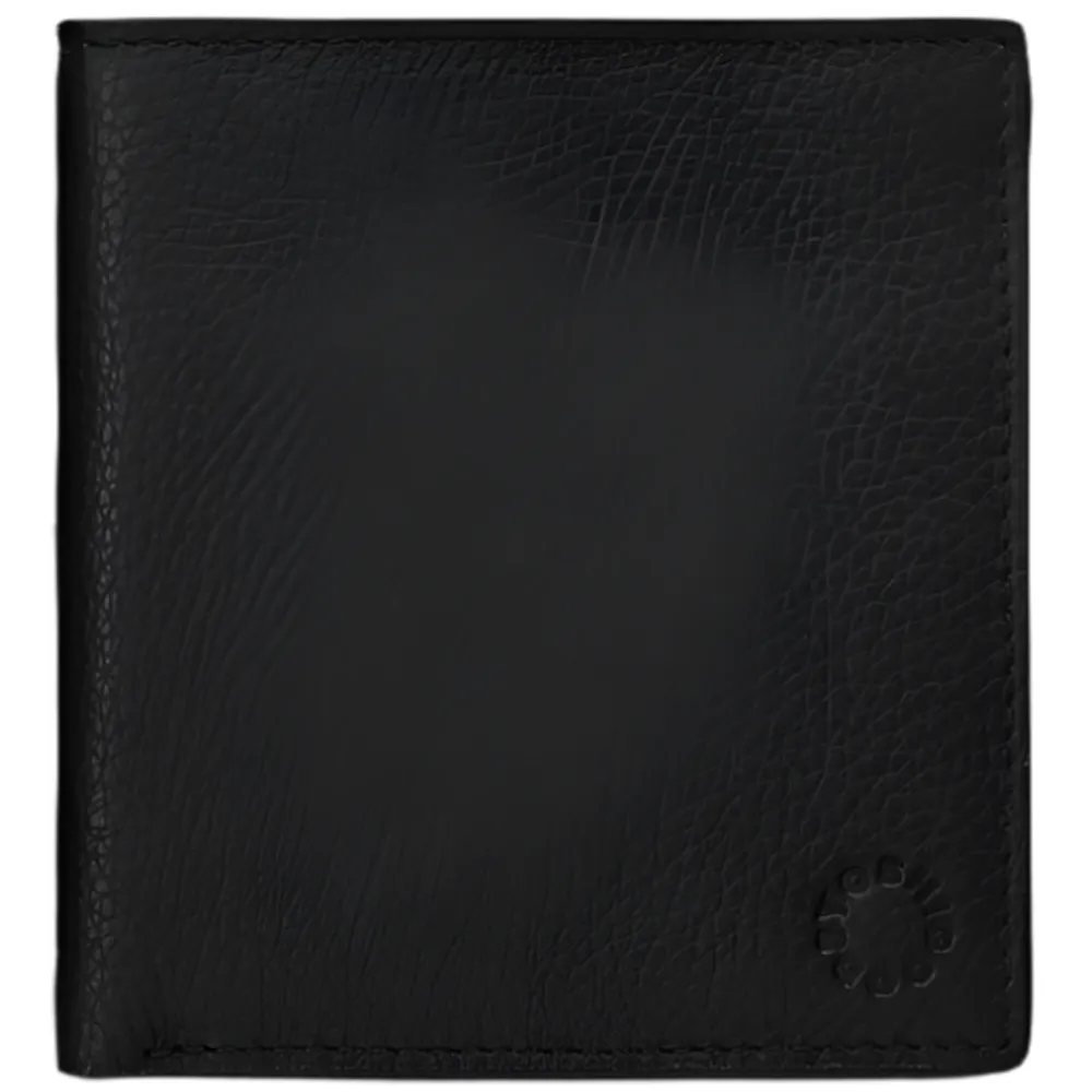 Yoshi Two Fold North South Black Leather Wallet