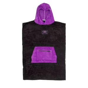 Youth Hooded Poncho - Black / Puprle