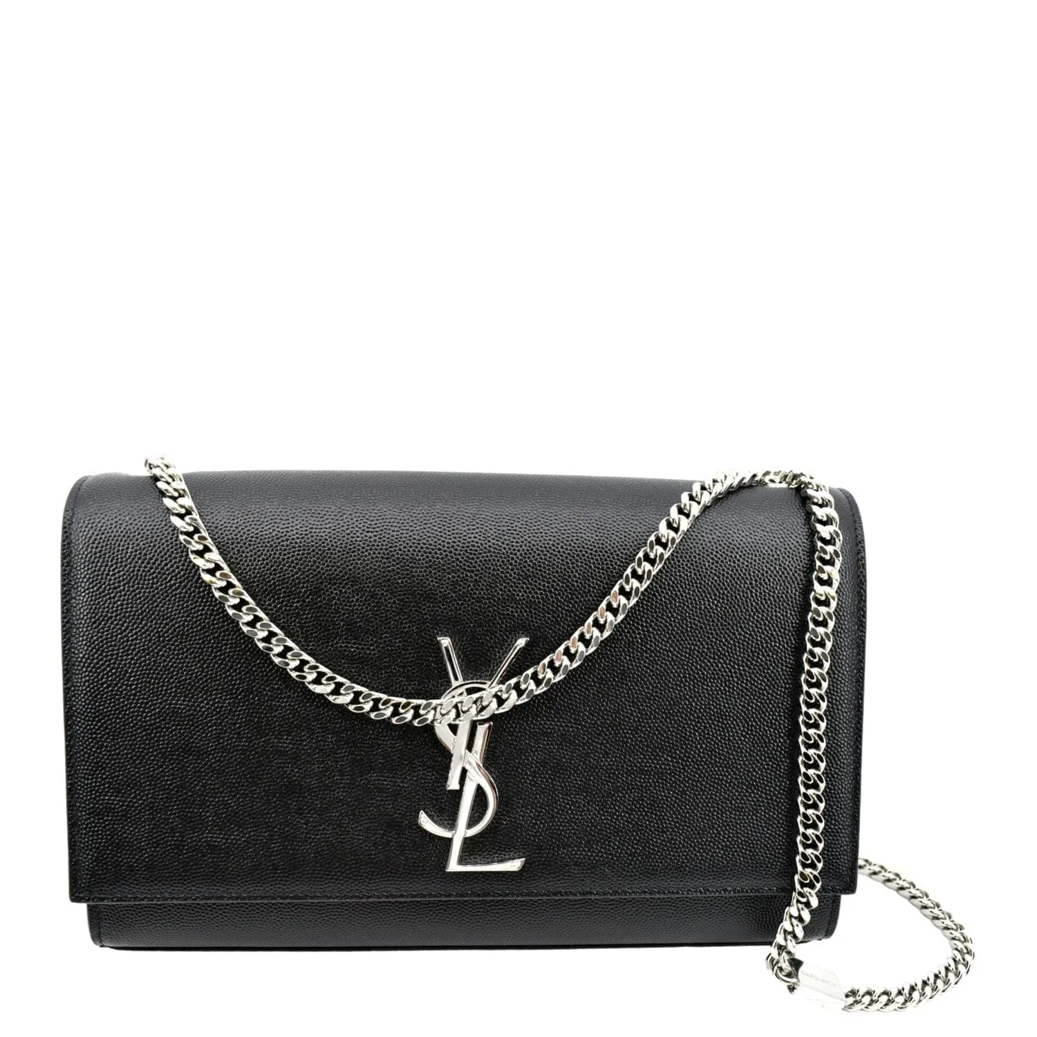 YVES SAINT LAURENT Kate Medium Grain De Poudre Leather Crossbody Bag Black