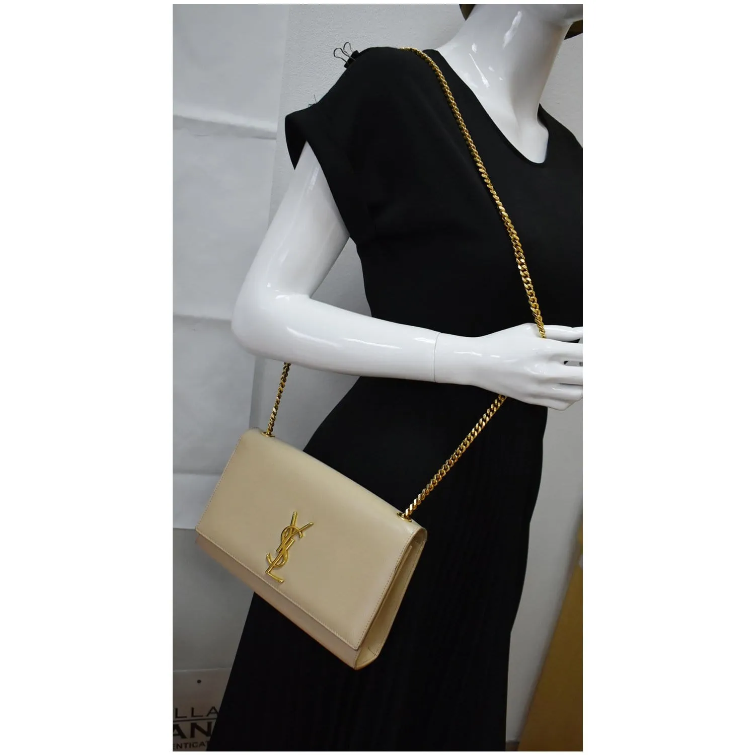 YVES SAINT LAURENT Kate Medium Leather Crossbody Bag Beige