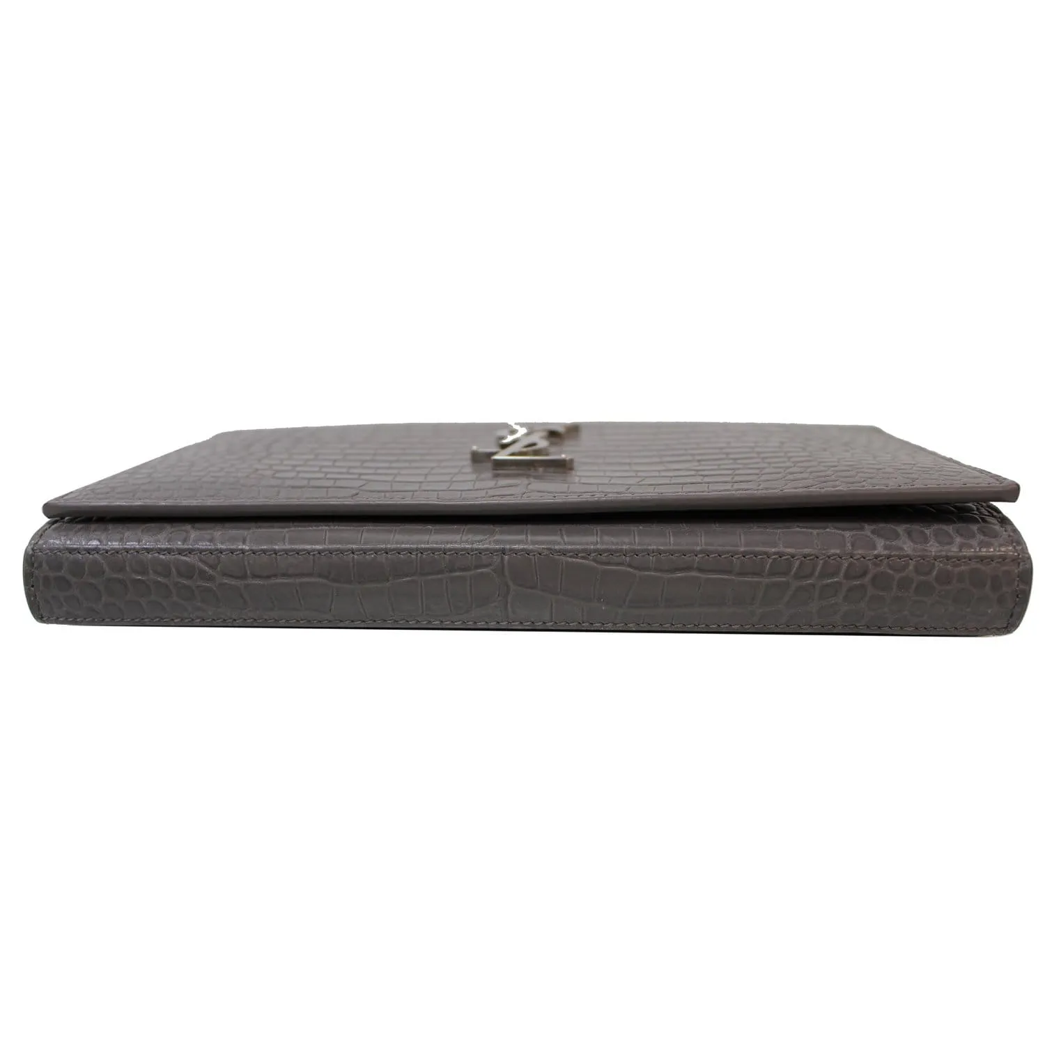 YVES SAINT LAURENT Kate Small Crocodile Leather Crossbody Bag Grey - Last Call