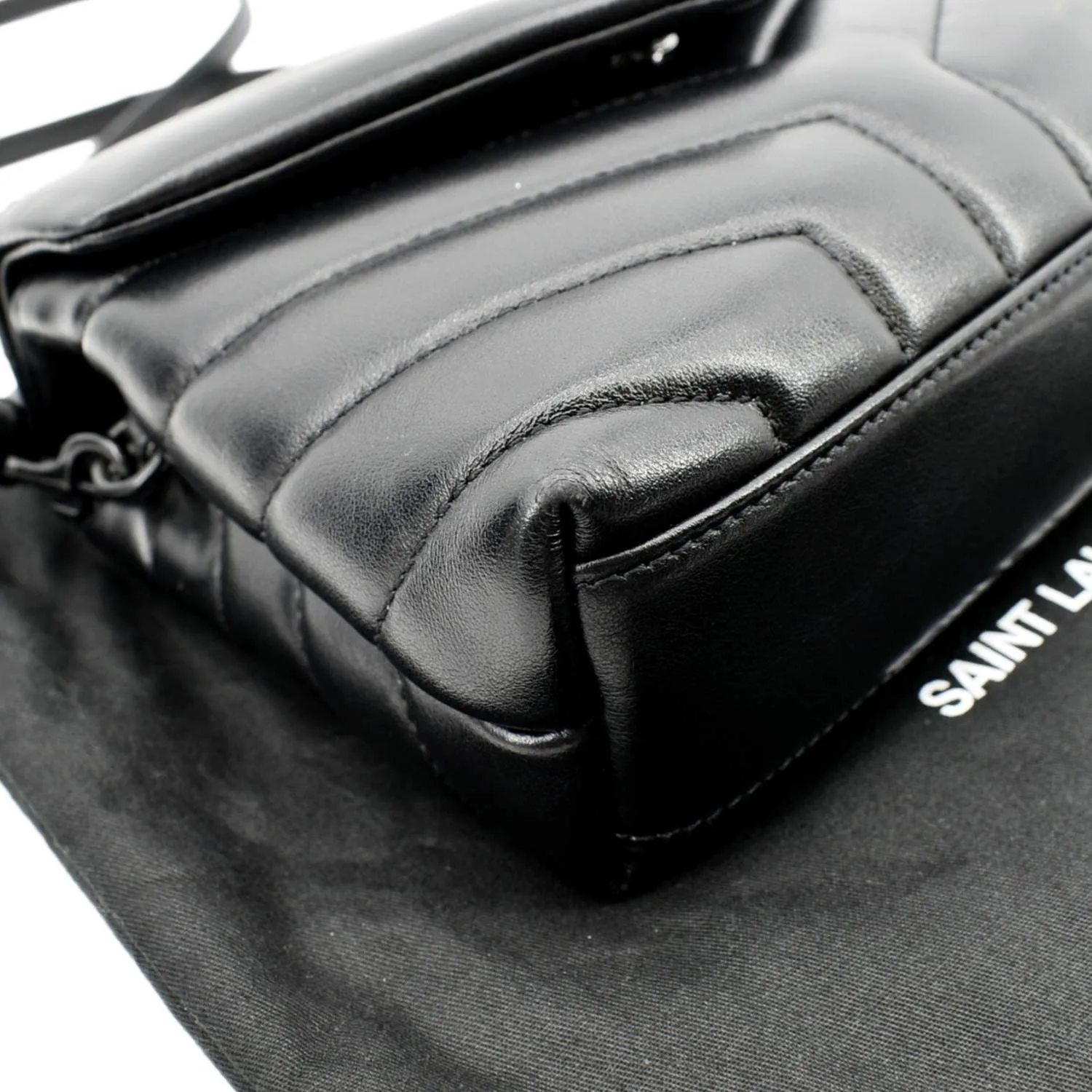 YVES SAINT LAURENT Loulou Toy Matelasse Leather Crossbody Bag Black