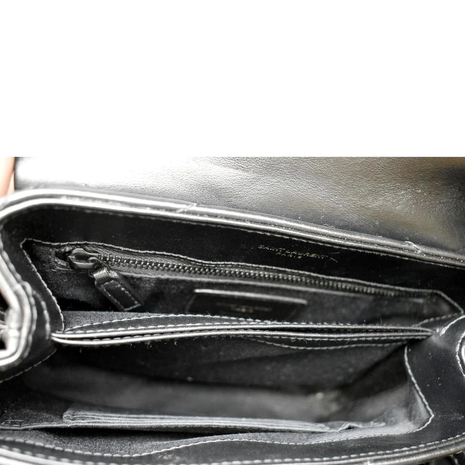 YVES SAINT LAURENT Loulou Toy Matelasse Leather Crossbody Bag Black