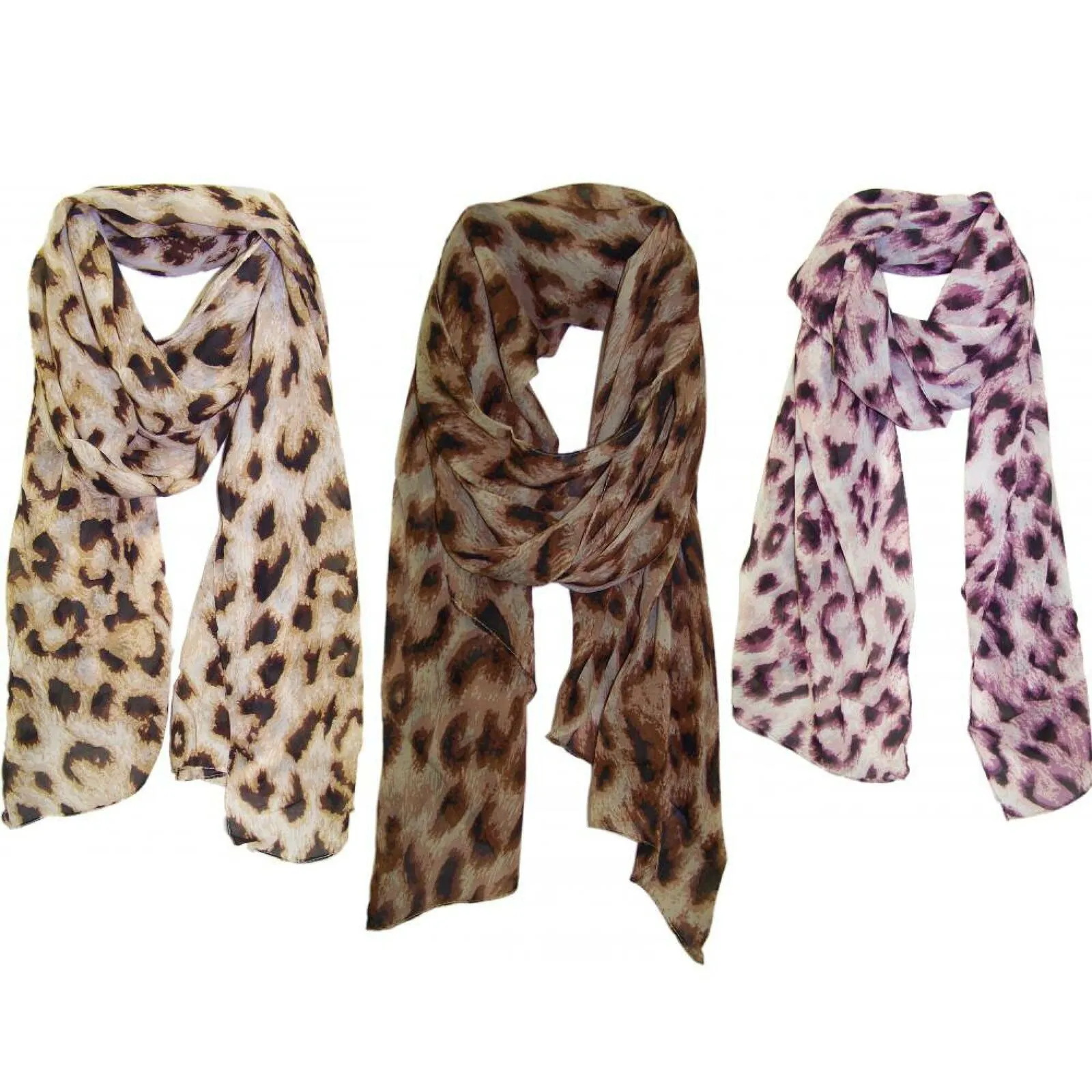 ZUZIFY Lightweight Leopard Pattern Chiffon Scarf. AC0011